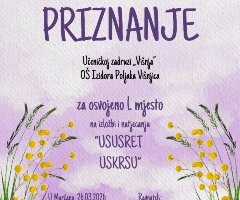 Online izložba i natjecanje učeničkih zadruga „Ususret Uskrsu“ 2026.