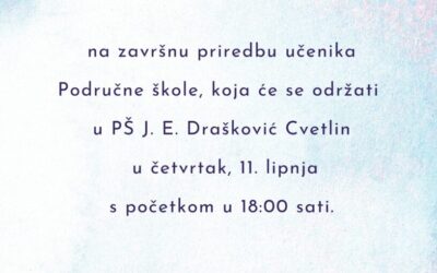 Pozivnica na priredbu u Područnoj školi