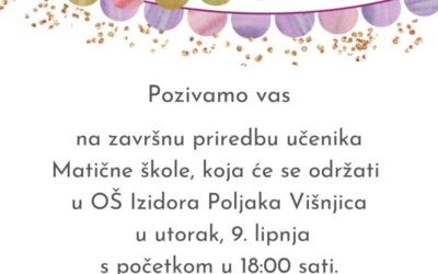 Pozivnica na priredbu u Matičnoj školi